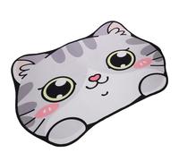 IMIKEYA Lovely Cartoon Cat Design Absorbent Feeding Mat for Cats with Nonslip Bottom and Polyester Fiber Material, for Indoor Use to Protect Cat's Paws and Keep Food and Water Bowls Neat