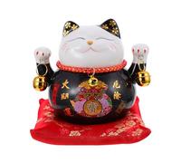 IMIKEYA Lucky Cat Money Bank Feng Shui Maneki Neko Lucky Cat Coin Bank Ceramic Lucky Cat Piggy Bank Porcelain Money Change Pot Feng Shui Decor Ornament for Kids Money Save Bank Black 4. 5in