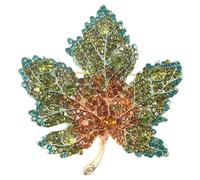 IMIKEYA Luxury Crystal Maple Leaf Brooch Pin for Women Elegant Fall Autumn Clothes Accessory Versatile Safety Pin for Suits and Coats Handmade Design for Friends and Formal Casual Wear