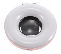 IMIKEYA Macro Lens Fill Light 15X for Phone Photography, Portable Rechargeable Pink Mobile Phone Ring Light Clip for Makeup, Nail Art, Jewelry Close-Up and