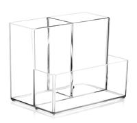 IMIKEYA Makeup Brush Holder Desktop Organizer with 3 Compartments, Cosmetics Storage Case for Vanity and Skincare Products, Pen Container for Bathroom or Office Desk