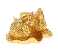 IMIKEYA Mandarin Duck Ornaments Wedding Decor Mini Ducks Held Feng Shui Bird Statue Car Dashboard Decoration Love Birds Statue Mandarin Model Mandarin Crafts Golden Synthetic Resin