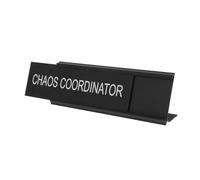 IMIKEYA Mediator's Table Card Office Decor Chaos Coordinator Decorative Sign Funny Name Plate Desk Name Plate Decor Desk Sign Black Aluminum Alloy