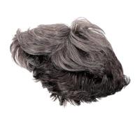 IMIKEYA Men's Short Gradient Grey Cosplay Wig with Side Bangs, High Temperature Synthetic Fiber Hairpiece for Costume Parties and Daily Wear