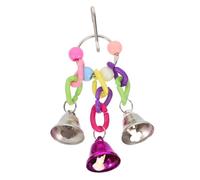 IMIKEYA Metal Bird with Bells for Parakeets and Small Birds, Promotes Exercise and Visual Stimulation, for Birdcage Play and Chewing Activity Random Color