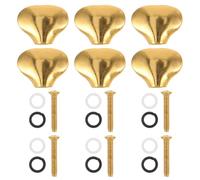 IMIKEYA Metal Guitar Tuning Peg Knobs in Golden Colour with Fish Tail Shape, Sturdy and Precise Acoustic Guitar Tuner Peg Replacement for Stable Tuning