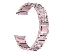 IMIKEYA Metal Watch Strap Replacement and 2 Comfortable Deployment Clasp Practical Use Compatible for Daily Wear Pink Rhinestone Watch Band