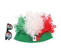 IMIKEYA Mexican Curly Wig with Lasting Colors and Pet Material, Afro Style for Festival and Themed Party, Instant Style Transformation and Flag Inspired Look for Men and Women