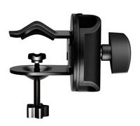 IMIKEYA Mic Clip Microphone Boom Arm Desk Mount Clamp Metal 15mm Hole Diameter Rotating Plate 360 Degree Rotation Ergonomic Knob for Recording Studios and Music Shows Black