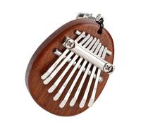 IMIKEYA Mini 8-note Thumb Piano Kalimba with Lanyard, Portable Wooden Mini Kalimba for Beginners, Oval Shape Creative Musical Instrument for Travel and Music Practice