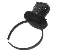 IMIKEYA Mini Black Top Hat Headband for Women and Teens, Plastic Material with Unique Sequin Design, Comfortable Wear, Versatile Party Match for Christmas and Photo Booth Props