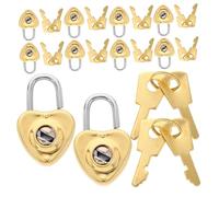 IMIKEYA Mini Heart Shaped Padlock with Keys Small Zinc Alloy Locks for Diary Backpack Crafts and Stationery Portable Cute Keepsake Locks for Students and Office Use