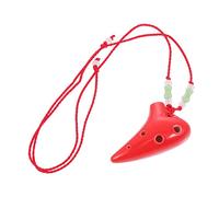 IMIKEYA Mini Ocarina 6 Hole Dolomite Musical Instrument for Boys and Girls Easy to Learn Red