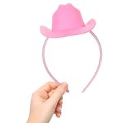 IMIKEYA Mini Pink Cowboy Hat Headband for Women, Tiny Cowgirl Hat Band, Fun Party Accessory for Western Birthday and Masquerade Events