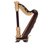 IMIKEYA Miniature Harp Model Wooden Harp Instrument Model with Storage Box Decorative Music Ornament for Home Office Display