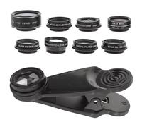 IMIKEYA Mobile Phone Camera Lens Kit 10-in-1 Black Aluminium-magnesium Alloy Shell with High-definition Zoom Lens Easy to Install and Replace for Photographing Sunrise and Lake Water