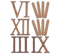 IMIKEYA Modern Frameless Wall Clock Numbers with Wooden Roman Numeral Markers, Solid Wood DIY Clock Accessories for Living Room Home Decor, Minimalist Stylish Design