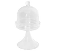 IMIKEYA Multi-Function Crystal Glass Dessert Tray with Dome Cover, Small Footed Household Cake Plate for Dustproof Cake Storage and Pastry Serving