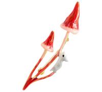 IMIKEYA Mushroom Bunny Enamel Brooch Pin for Women, Red Color, Delicate Collar Pin Accessory, Cute Animal Lapel Badge Suitable for Hats and Jackets