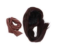 IMIKEYA Natural Brown Pirate Wig with Breathable Headscarf for Adults Authentic Costume Accessory for Halloween Carnival Parties and Vintage Pirate Cosplay Unisex Design for Men and Women