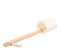 IMIKEYA Natural Loofah Stick Bath Exfoliating Brush with Long Handle, Handheld Skin Scrubber for Shower and Bathing, Comfortable Body Cleaning Tool for Home Spa
