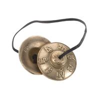 IMIKEYA Nepal Ring Bell Hand Bell Tibetan Cymbals Finger Cymbals Ring Percussion Instrument for Yoga Practice Rustic