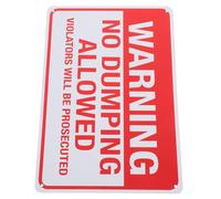 IMIKEYA No Dumping Allowed Iron Warning Sign with Violators Prosecuted Message Outdoor Legal Consequences Sign for Gates and Public Areas Easy to Install No Dumping Warning Plate