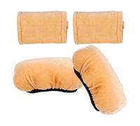 IMIKEYA Non-Slip Velvet Fabric Crutch Underarm Covers with Thickened Sponge Padding, 4pcs Walking Stick Armpit and Handle Cushion Set, Light Brown Elastic Protection for Crutches