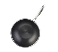 IMIKEYA Non-Stick Stainless Steel Frying Pan with Fast Heat Conduction and Wear-Resistant Surface, Suitable for Electric and Wood Fire Stoves, Portable Kitchen Cooking Pan