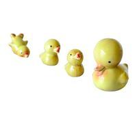 IMIKEYA Ornaments Decorative Collectible Accents for Home and Garden Ceramic Yellow 4 Pcs Desktop Figurines with Easy Cleaning and Portable Design