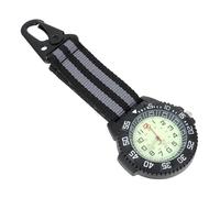 IMIKEYA Outdoor Multifunctional Backpacker Pocket Watch with Nylon Strap and Carabiner Clip, Gray Hiking Hanging Watch for Mountaineering and Outdoor Activities