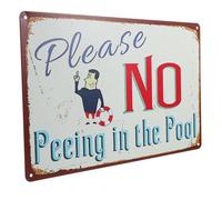 IMIKEYA Outdoor Swimming Pool Sign with Waterproof Iron Material and Easy Installation Unique and Fun Design for Hanging on The Pool Edge