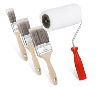 IMIKEYA Painting Tools Kit and Paint Roller with Timber Handle Paint Brushes Reusable Includes Polyester and Cotton Thread Brushes and Drywall