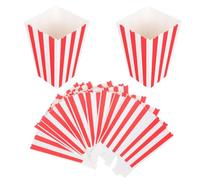 IMIKEYA Paper Popcorn Boxes Charming Striped Design and Convenient Portability Versatile Use 50pcs for Snacks and Popcorn for Birthday Parties and Circus Events
