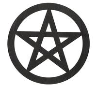 IMIKEYA Pentagram Hanging Decoration Wooden Pagan Wall Plaque for Ceremony Decor Altar Adornment Vintage Home Decor Accessory