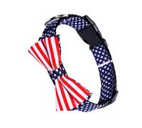 IMIKEYA Pet Collar Soft Cloth Material for Stylish Small Size with Flag Design and Bowtie Attachable Comfortable for Dogs and Cats, Suitable for Girl and Boy Pets Boy Pets