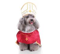IMIKEYA Pet Costume White Easy to Put and Comfortable Cloth Material Halloween Godfather Design for Puppy Dog for Photo Taking and Jogging