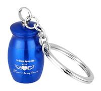 IMIKEYA Pet Memorial Urn Keychain for Pet Ashes, Metal Ash Container with Easy to Use Funnel, Simple Style Key Ornament That Can Be Carried in Purse Or Handbags, Blue Keepsake