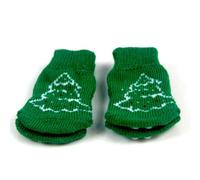 IMIKEYA Pet Socks with Protective Design Green Christmas Tree for Small Cats 4pcs Warm Cotton Winter Socks for Christmas Party and Cold Weather