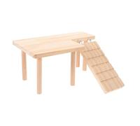 IMIKEYA Pet Solid Wood Staircase Platform for Hamster Guinea Pig Rats Small Animal Cage Rest and Play Ladder Wood Hamster Playground Steps