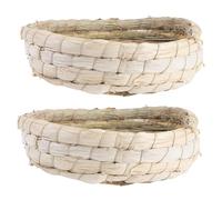 IMIKEYA Pigeon Nests Made from Corn Husk and Straw Coffee Colour 2pcs Providing a Rustic Breeding Environment and Hideaway for Carrier Pigeons, for Bird Breeding and Egg Hatching