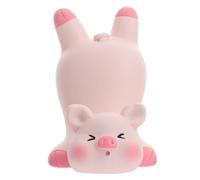 IMIKEYA Piggy Phone Holder Resin Figurine, Pink Kung Fu Pig Desktop Decoration, Cute Simulation Pig Ornament for Home and Office Table Display