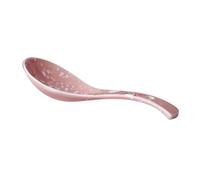 IMIKEYA Pink Ceramic Soup Spoon Small Size Creative Japanese Style Table Spoon for Serving Wonton in Kitchen, Sturdy and Not Easy to Scratch, Elegant Underglaze Painted Design