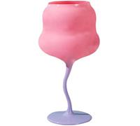 IMIKEYA Pink Crystal Twisted Wine Goblet Cup Lightweight and Easy to Use Reusable Drinking Glass Unique Lovely Design for Parties