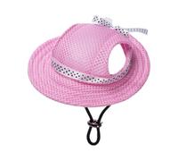IMIKEYA Pink Dog Hat for Puppies and Pets, Comfortable Mesh Cloth with Adjustable Strap and Ear Holes, Stylish Sun Protection Hat for Birthdays and Photo Shoot