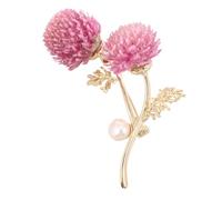 IMIKEYA Pink Eternal Flower Brooch Pin Dual-purpose Scarf Clip Elegant Vintage Lapel Pin for Women Wedding Banquet Party Dress Cardigan Hat Accessories with Color Retention and Vibrant