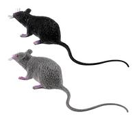 IMIKEYA Plastic Fake Rats: 2 Pcs Realistic Mouse Toys Lifelike Rubber Rats Fake Mouse Rubber Mouses Prank Mice Spooky Realistic Rat Tricks Toy Rat Pranks Props for Halloween Party Supplies