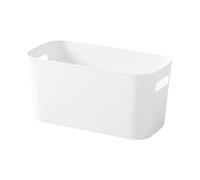 IMIKEYA Plastic Storage Basket Woven White Baskets for Items Home Bathroom Slim Desktop Organizer for Sorting