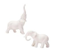 IMIKEYA Porcelain Elephant Figurines 2 Pcs White Porcelain Desktop Adorn