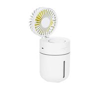 IMIKEYA Portable Mini Misting Fan, White, Handheld Fan, Air Humidifying, Table Fan, 3 Speeds, 2W, USB Powered